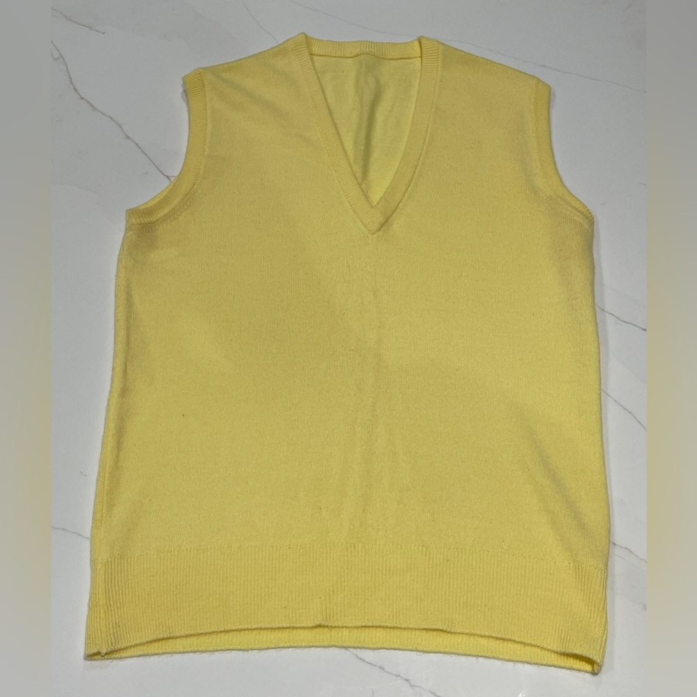 Yellow V-Neck Sleeveless Sweater